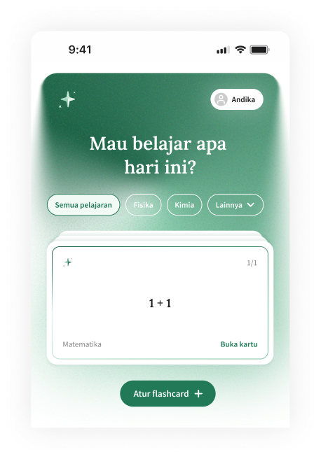 Rancana home screen with a flashcard in the green theme
